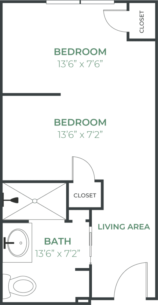 Crossings Demaree Assisted Living Suite floor plan - 335