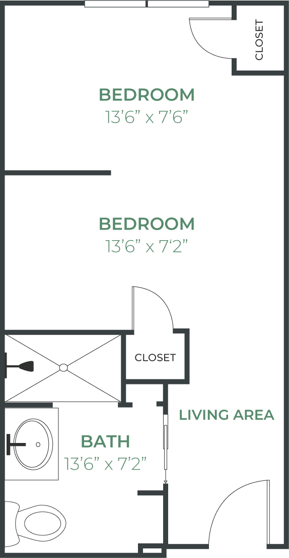 Crossings Demaree Assisted Living Suite floor plan - 335