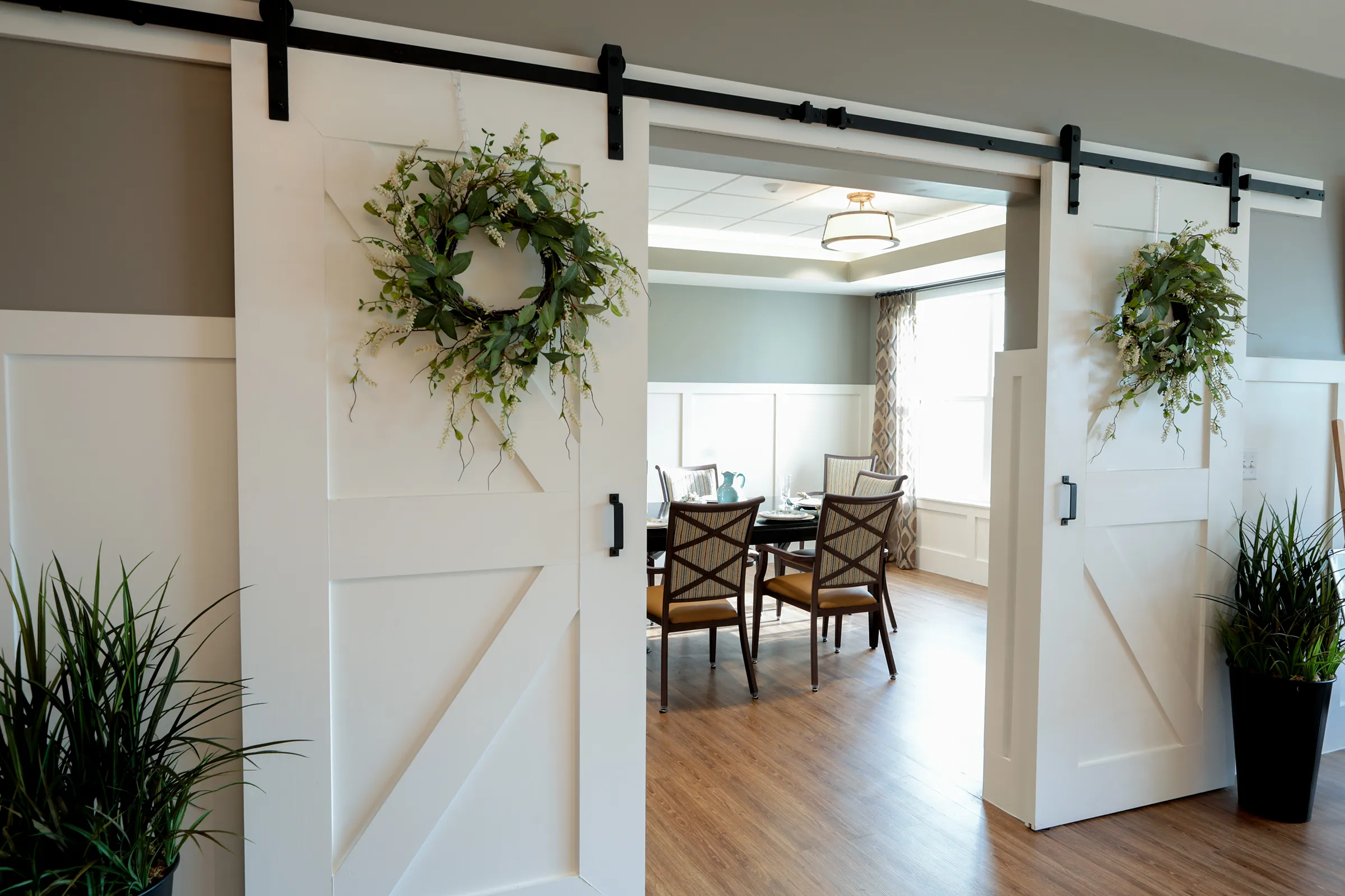 formal dining room in senior living community