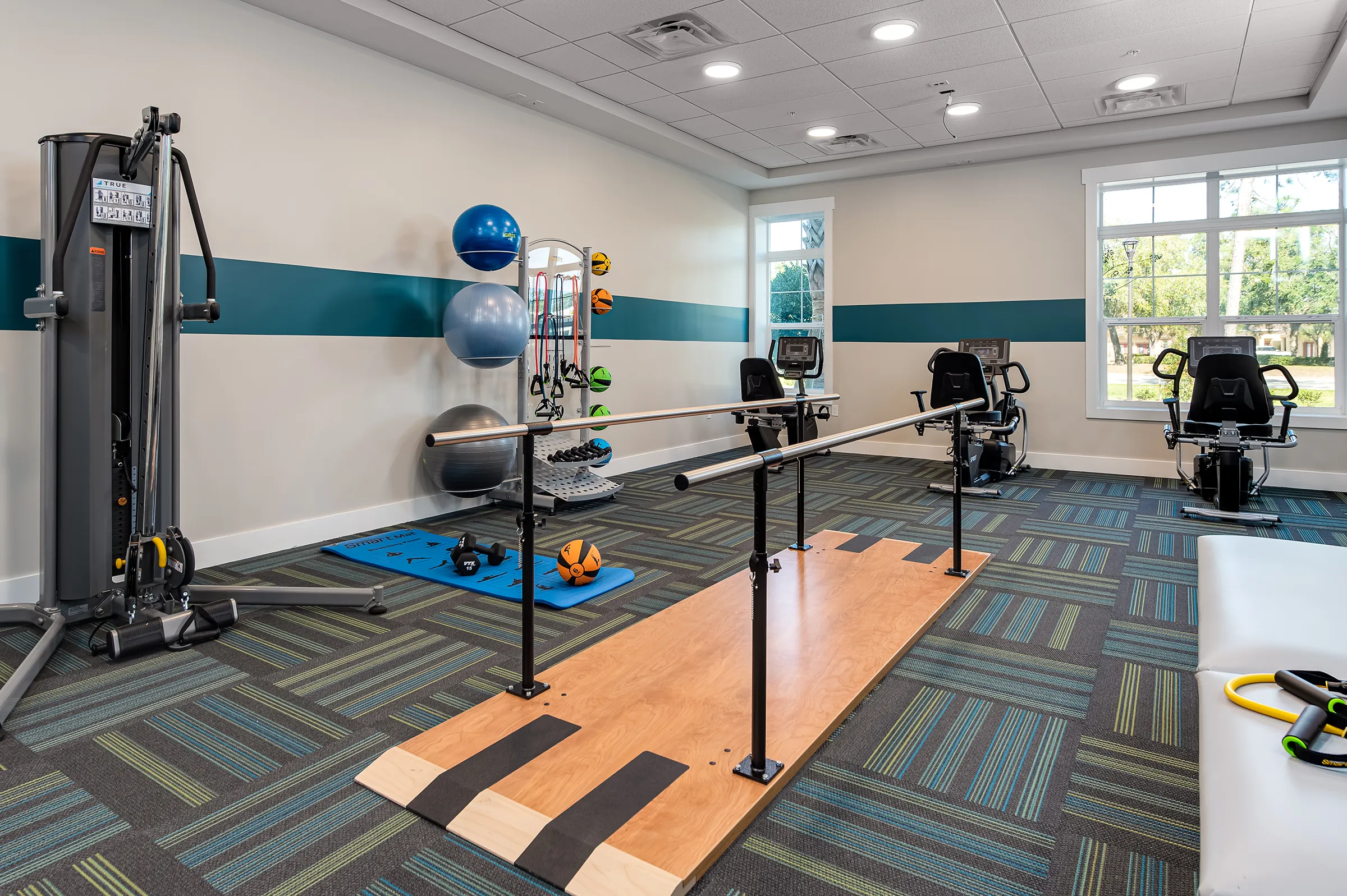 fitness center in senior living facility