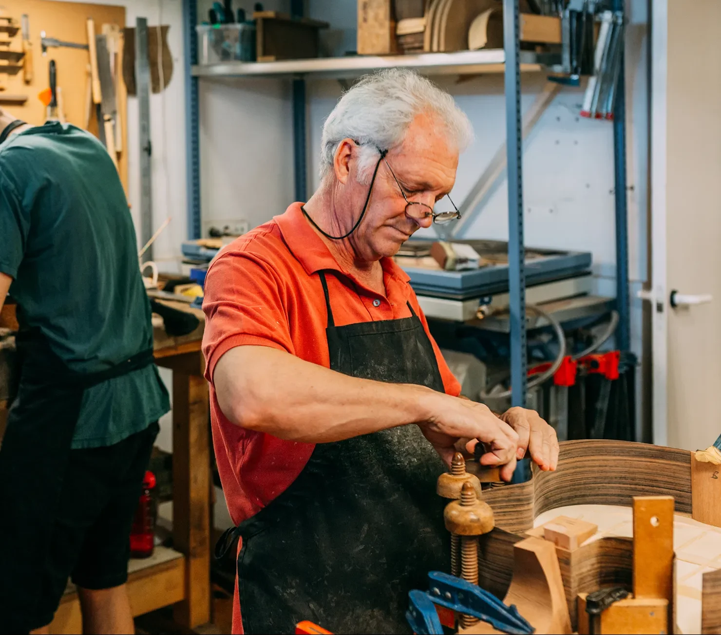 man woodworking in makerspace